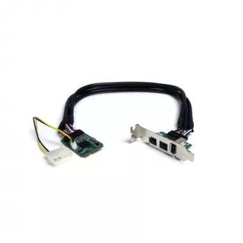 StarTech.com adaptador de placa FireWire Mini PCI Express 1394 de 3 portas 2b 1a