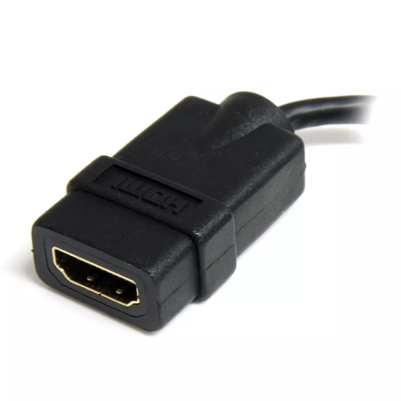 StarTech.com adaptador Micro HDMI para HDMI - vídeo 4K 30Hz - dongle adaptador/cabo conversor robusto High Speed Micro HDMI Type-D para HDMI 1.4 - monitores, televisores e ecrãs HDMI Ultra HD - B/M