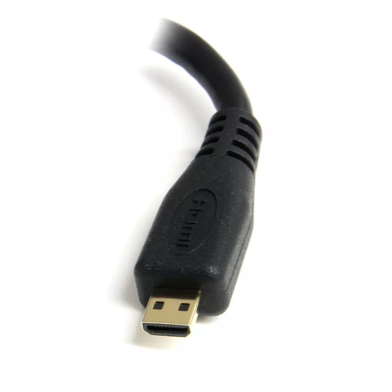 StarTech.com adaptador Micro HDMI para HDMI - vídeo 4K 30Hz - dongle adaptador/cabo conversor robusto High Speed Micro HDMI Type-D para HDMI 1.4 - monitores, televisores e ecrãs HDMI Ultra HD - B/M