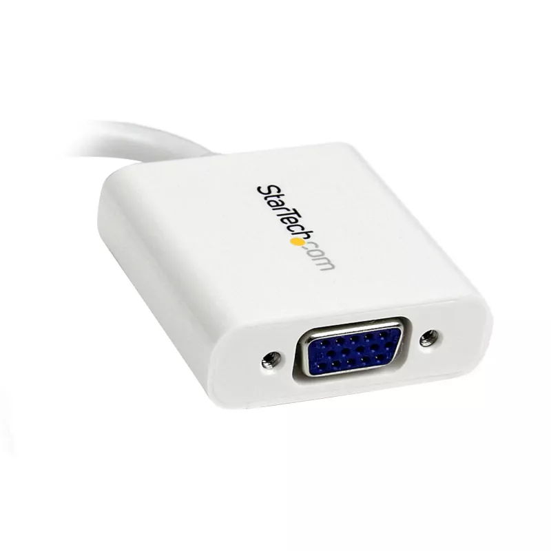 StarTech.com Adaptador Mini DisplayPort para VGA - Conversor ativo Mini DP para VGA - Vídeo 1080p - mDP ou Thunderbolt 1/2 Mac/PC para monitor/projetor/ecrã VGA - Dongle mDP 1.2 para VGA - branco