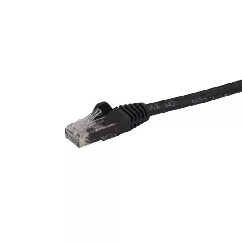 StarTech.com Cabo Ethernet CAT6 de 15m – preto Cabo Ethernet Gigabit CAT 6 – 250 MHz 100 W PoE RJ45 UTP cabo de rede/patch com proteção da patilha e alívio de tensão, testado individualmente