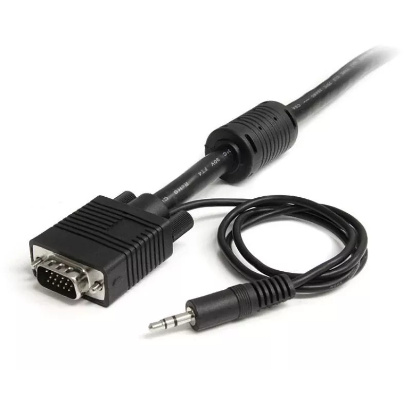 StarTech.com Cabo coaxial VGA de monitor de alta resolução com áudio HD15 M/M de 2m