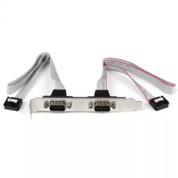 StarTech.com Chapa de porta serial DB9 de 2 portas de 16 polegadas para header de 10 pinos
