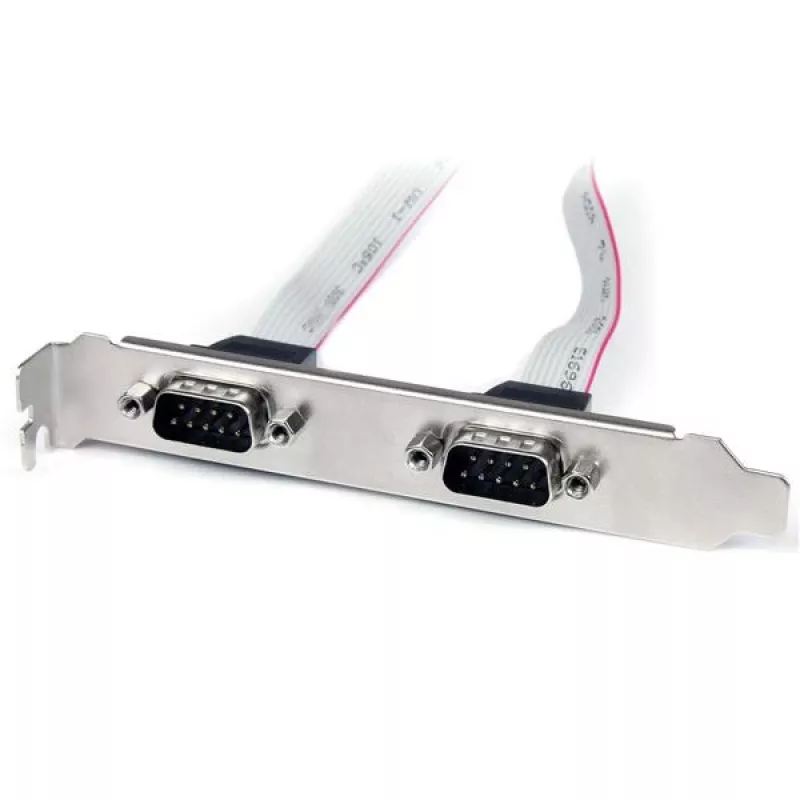 StarTech.com Chapa de porta serial DB9 de 2 portas de 16 polegadas para header de 10 pinos