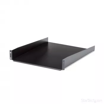 StarTech.com Prateleira de rack para servidor 2U – Prateleira de montagem em rack extensível universal para rack e armário de equipamento de rede de 19 polegadas – Aço de alta resistência – Capacidade de carga 22,6 kg – Bandeja de 22 polegadas de profundidade, preto