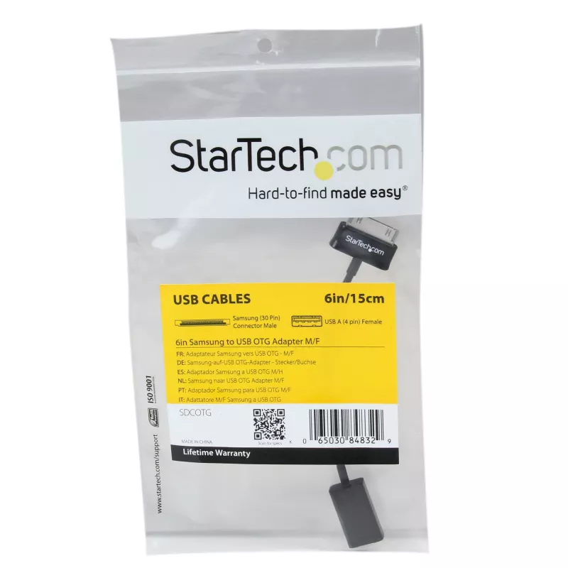 StarTech.com Cabo adaptador USB OTG para Samsung Galaxy Tab, 0,1524 m, Samsung 30p, USB A, preto, macho, fêmea
