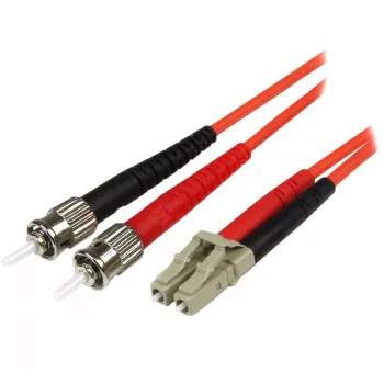 StarTech.com Cabo de fibra ótica de 1 m – Multimodo duplex 50/125 – Cabo de ligação de fibra LSZH – LC/ST