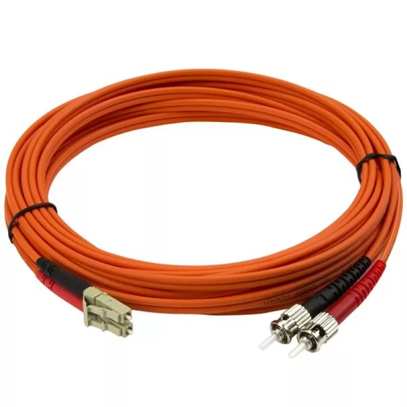 StarTech.com Cabo de fibra ótica de 5 m – Multimodo duplex 50/125 – Cabo de ligação de fibra LSZH – LC/ST