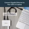 StarTech.com Adaptador de rede USB 3.0 para Gigabit Ethernet NIC com hub de 3 portas – branco