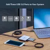 StarTech.com Adaptador de rede USB 3.0 para Gigabit Ethernet NIC com hub de 3 portas – branco