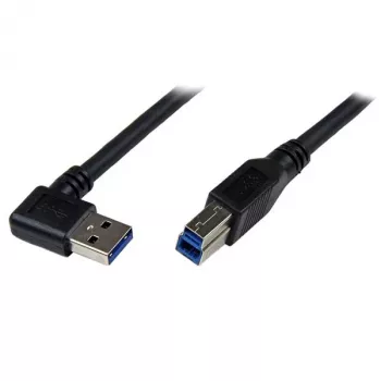 StarTech.com Cabo SuperSpeed USB 3.0 de 1 m preto – angular A para B – M/M