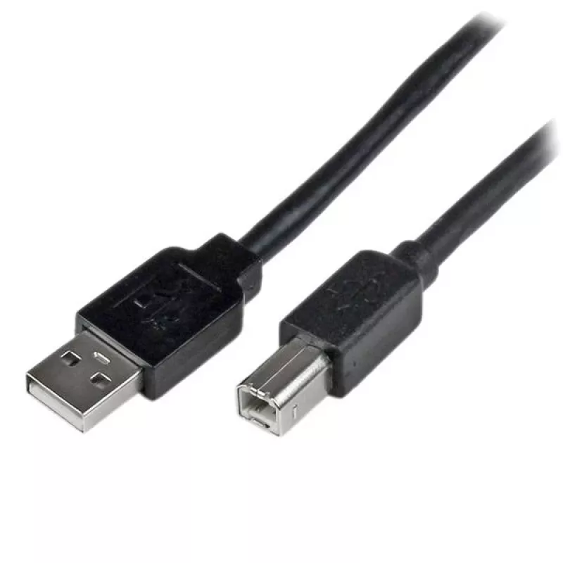 StarTech.com Cabo USB 2.0 ativo A para B de 20 m, cabo USB longo, cabo de impressora USB, 1x USB A (M), 1x USB B (M), preto