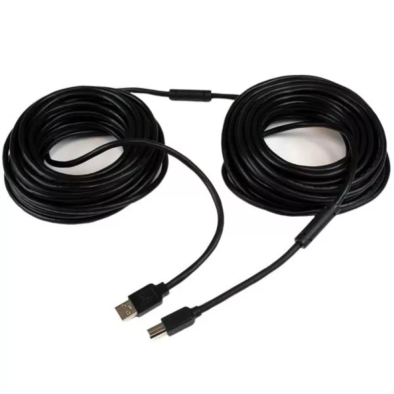 StarTech.com Cabo USB 2.0 ativo A para B de 20 m, cabo USB longo, cabo de impressora USB, 1x USB A (M), 1x USB B (M), preto