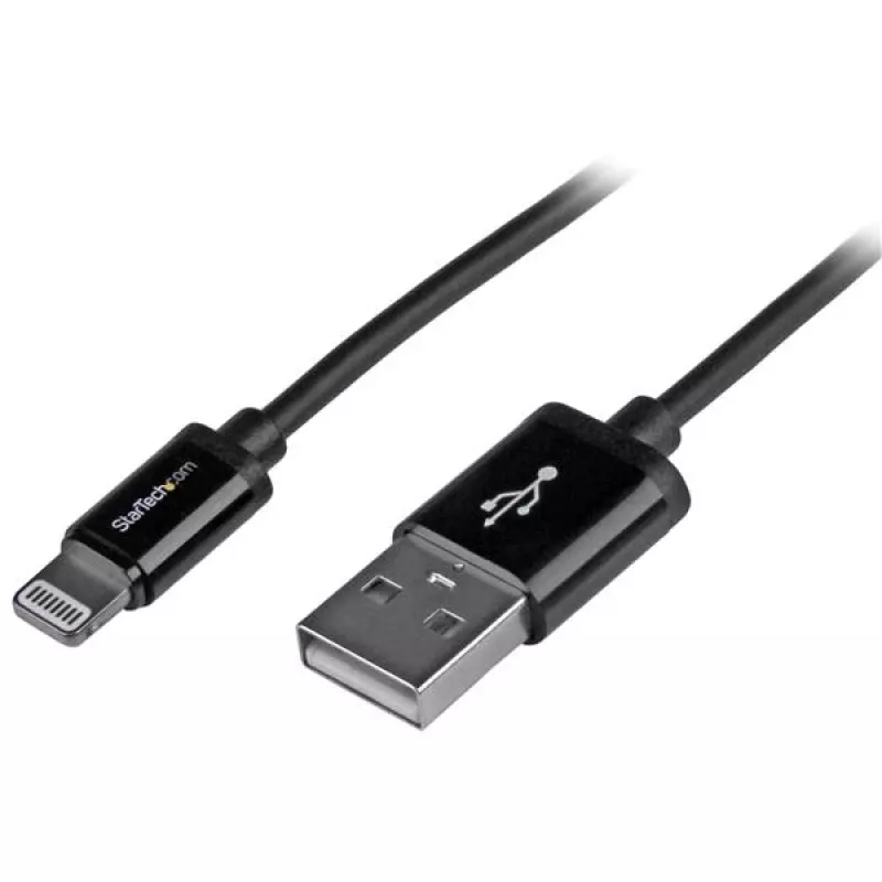 StarTech.com Cabo USB para Lightning de 1 m – Cabo de carregamento iPhone/iPad/iPod – Cabo Lightning para USB de alta velocidade – Certificado Apple MFi – preto