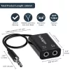 StarTech.com Adaptador de cabo divisor de auscultadores mini jack fino preto – ficha de 3,5 mm para 2x conector fêmea de 3,5 mm