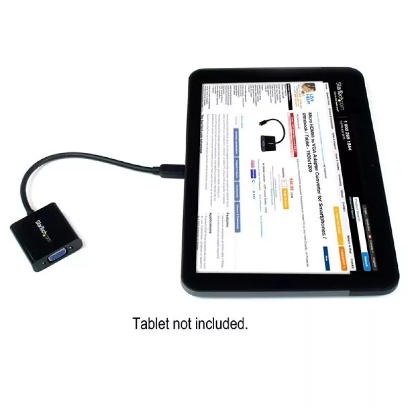 StarTech.com Adaptador conversor Micro HDMI para VGA para smartphones / ultrabooks / tablets – 1920x1080