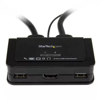 StarTech.com Comutador KVM de cabo USB HDMI de 2 portas com áudio e comutador remoto – alimentado por USB