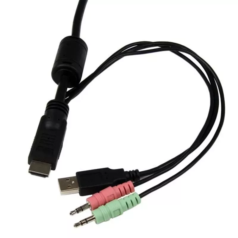 StarTech.com Comutador KVM de cabo USB HDMI de 2 portas com áudio e comutador remoto – alimentado por USB