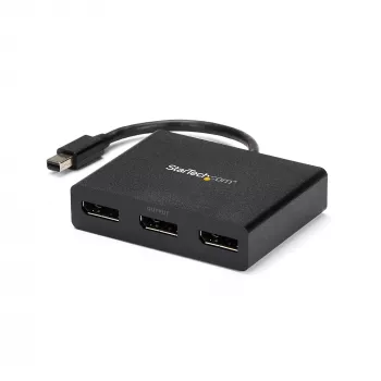 StarTech.com Adaptador multi-monitor de 3 portas – Hub MST Mini DisplayPort para DisplayPort, Dual 4K 30Hz e 1x 1080p – Divisor de vídeo para modo de ambiente de trabalho expandido apenas no Windows – mDP 1.2 para 3x DP