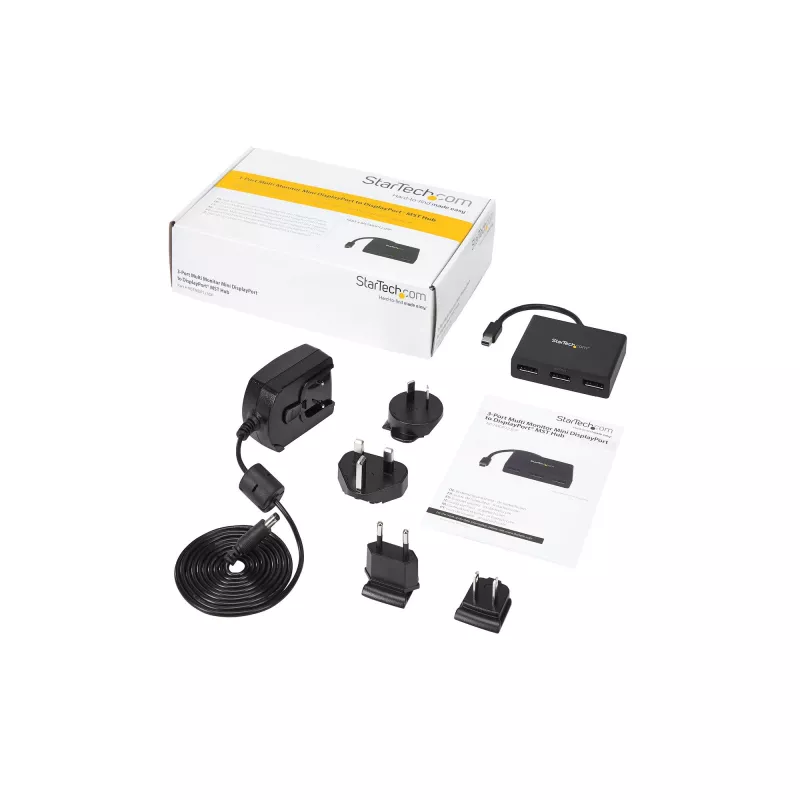 StarTech.com Adaptador multi-monitor de 3 portas – Hub MST Mini DisplayPort para DisplayPort, Dual 4K 30Hz e 1x 1080p – Divisor de vídeo para modo de ambiente de trabalho expandido apenas no Windows – mDP 1.2 para 3x DP