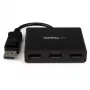 StarTech.com Adaptador multi-monitor de 3 portas – Hub MST DisplayPort 1.2 para Dual 4K 30 Hz e 1x 1080p – Divisor de vídeo para modo de ambiente de trabalho expandido apenas em PCs Windows – DP para 3x monitores DP