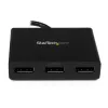 StarTech.com Adaptador multi-monitor de 3 portas – Hub MST DisplayPort 1.2 para Dual 4K 30 Hz e 1x 1080p – Divisor de vídeo para modo de ambiente de trabalho expandido apenas em PCs Windows – DP para 3x monitores DP