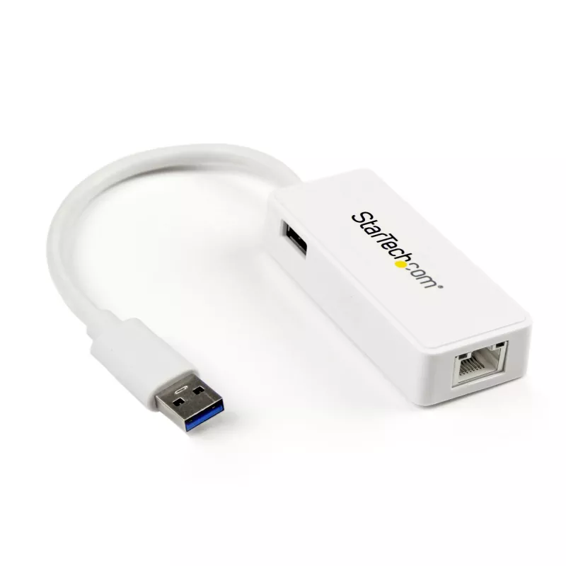 StarTech.com Adaptador USB 3.0 para Gigabit Ethernet NIC com porta USB – branco