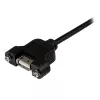 StarTech.com Cabo USB de montagem em painel de 3 pés A para A – F/M, 0,9 m, USB A, USB A, USB 2.0, preto