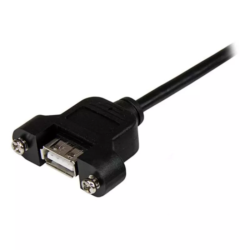 StarTech.com Cabo USB de montagem em painel de 3 pés A para A – F/M, 0,9 m, USB A, USB A, USB 2.0, preto