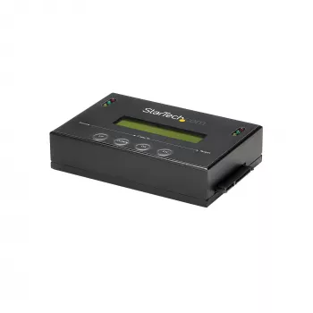 StarTech.com Duplicador e apagador de discos autónomo 1:1, clonador e apagador de HDD/SSD SATA, ecrã LCD, conforme TAA, independente do sistema operativo