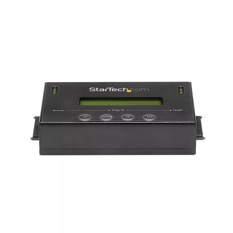 StarTech.com Duplicador e apagador de discos autónomo 1:1, clonador e apagador de HDD/SSD SATA, ecrã LCD, conforme TAA, independente do sistema operativo