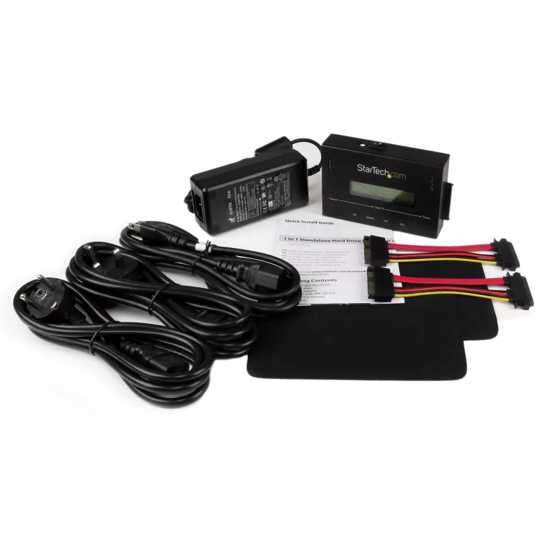 StarTech.com Duplicador e apagador de discos autónomo 1:1, clonador e apagador de HDD/SSD SATA, ecrã LCD, conforme TAA, independente do sistema operativo