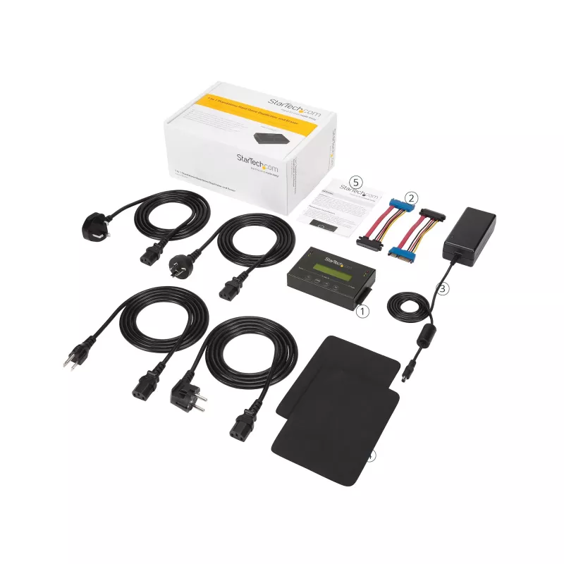 StarTech.com Duplicador e apagador de discos autónomo 1:1, clonador e apagador de HDD/SSD SATA, ecrã LCD, conforme TAA, independente do sistema operativo