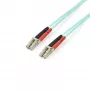 StarTech.com Cabo de fibra ótica multimodo OM3 LC/UPC para LC/UPC de 3 m (10 pés), cabo de fibra zipcord full duplex 50/125µm, 100G, baixa atenuação de inserção, cabo de ligação de fibra LSZH