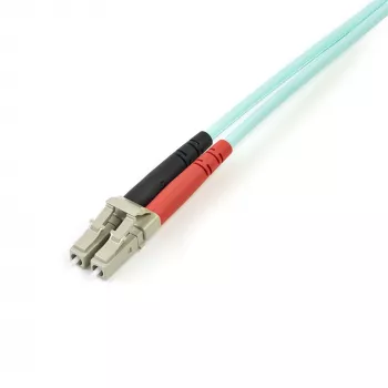 StarTech.com Cabo de fibra ótica multimodo OM3 LC/UPC para LC/UPC de 3 m (10 pés), cabo de fibra zipcord full duplex 50/125µm, 100G, baixa atenuação de inserção, cabo de ligação de fibra LSZH