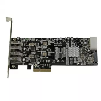 StarTech.com Adaptador de placa PCI Express (PCIe) SuperSpeed USB 3.0 de 4 portas com 2 canais dedicados de 5 Gbit/s – UASP – Alimentação SATA / LP4