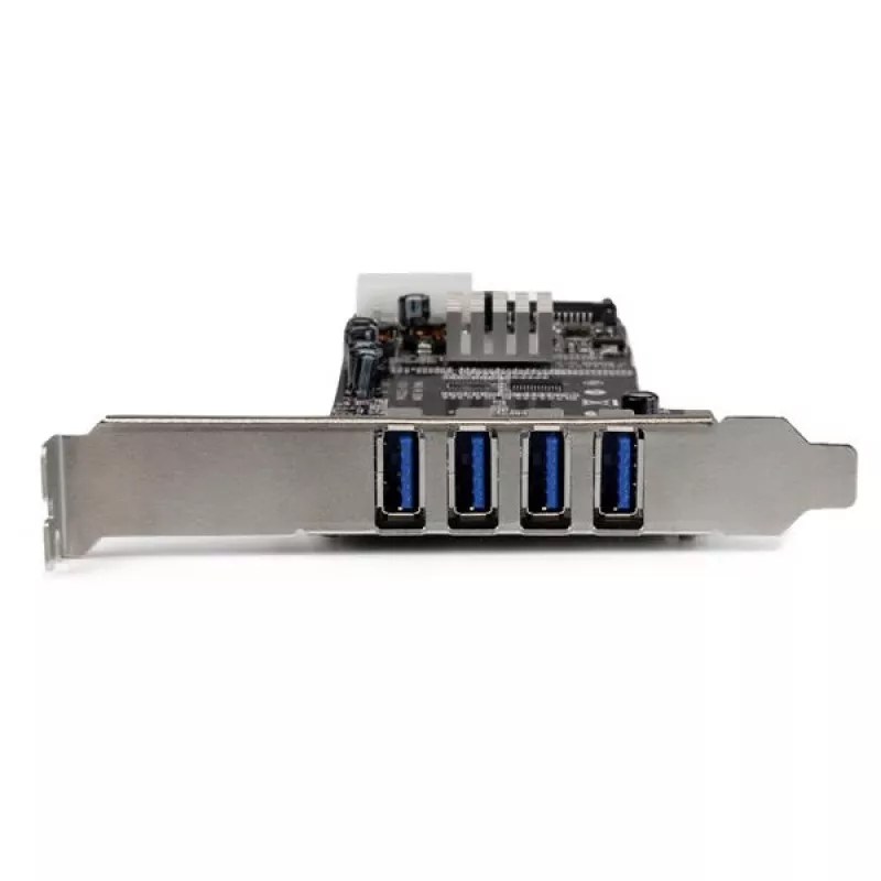StarTech.com Adaptador de placa PCI Express (PCIe) SuperSpeed USB 3.0 de 4 portas com 2 canais dedicados de 5 Gbit/s – UASP – Alimentação SATA / LP4