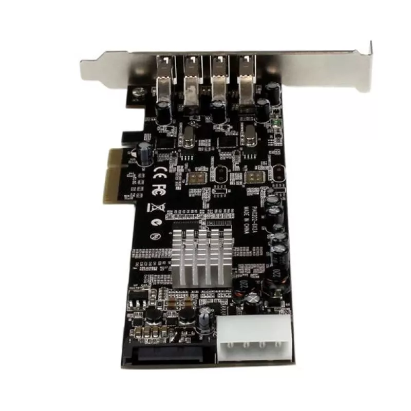 StarTech.com Adaptador de placa PCI Express (PCIe) SuperSpeed USB 3.0 de 4 portas com 2 canais dedicados de 5 Gbit/s – UASP – Alimentação SATA / LP4