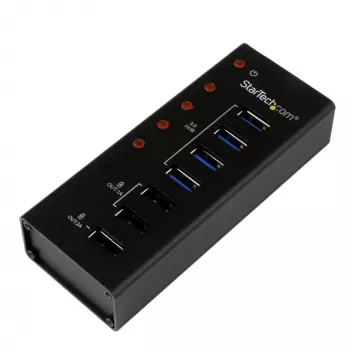 StarTech.com Hub USB 3.0 de 4 portas mais 3 portas de carregamento USB dedicadas…