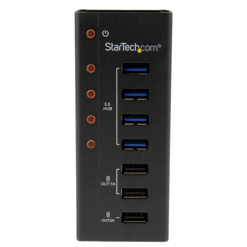 StarTech.com Hub USB 3.0 de 4 portas mais 3 portas de carregamento USB dedicadas…