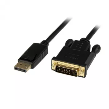 Cabo DisplayPort para DVI StarTech.com de 1 m – Vídeo 1080p – Cabo adaptador ativo DisplayPort para DVI – Conversor de cabo DisplayPort para DVI-D Single Link – Cabo de monitor DP 1.2 para DVI