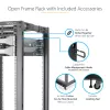 Rack de servidor móvel open-frame de 4 postes 42U StarTech.com, rack de rede de 19 polegadas de quatro postes com rodas, rack móvel com profundidade ajustável para equipamento de computador/AV/dados/IT – rodas, pés niveladores ou montagem no chão