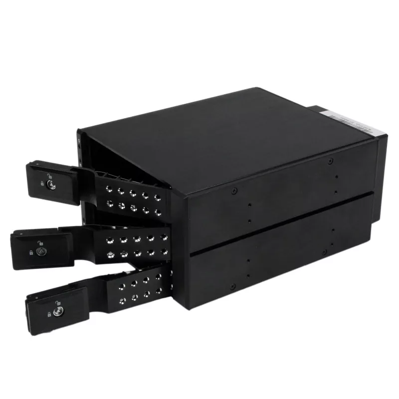 Backplane móvel de rack hot-swap trayless de alumínio de 3 baías StarTech.com para SAS II/SATA III de 3,5 polegadas – HDD 6 Gbps