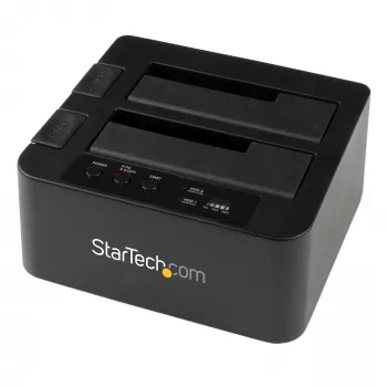 Duplicador de discos rígidos de baía dupla StarTech.com, clonador/copiador autónomo USB 3.0 (5 Gbit/s) / eSATA para HDD/SSD SATA III de 2,5/3,5 polegadas, docking station para disco rígido, clonador de discos rígidos