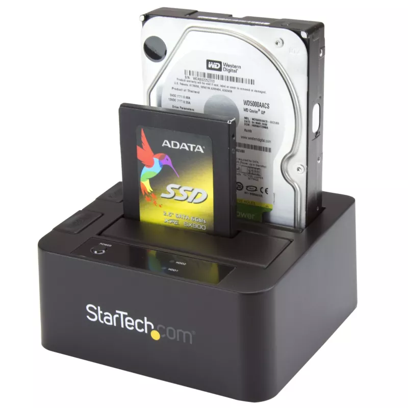 Docking station para disco rígido USB 3.0 / eSATA para SATA de baía dupla StarTech.com, dock USB para disco rígido, docking station externa para SSD/HDD SATA I/II/III de 2,5/3,5