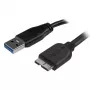 Cabo Micro USB 3.0 fino StarTech.com – M/M – 0,5 m (20 polegadas), 0,5 m, USB A, Micro-USB B, USB 3.2 Gen 1 (3.1 Gen 1), macho/macho, preto