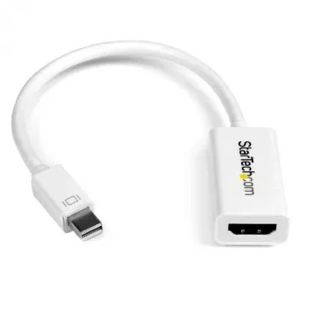 Adaptador Mini DisplayPort para HDMI StarTech.com - Conversor de vídeo ativo mDP para HDMI - 4K 30Hz - Mini DP ou Thunderbolt 1/2 Mac/PC para monitor HDMI/televisor/ecrã - Dongle adaptador mDP 1.2 para HDMI - Branco