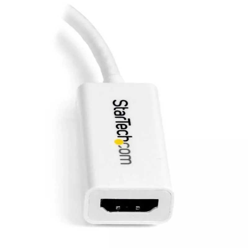 Adaptador Mini DisplayPort para HDMI StarTech.com - Conversor de vídeo ativo mDP para HDMI - 4K 30Hz - Mini DP ou Thunderbolt 1/2 Mac/PC para monitor HDMI/televisor/ecrã - Dongle adaptador mDP 1.2 para HDMI - Branco