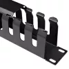 Canal de gestão de cabos horizontal de 1U para rack de servidor com tampa StarTech.com – Painel de revestimento de canal de cabos para rack de rede de 19 polegadas – canal de cabos ranhurado