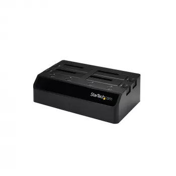 Docking station para disco rígido USB 3.0 SATA de 4 baías StarTech.com, dock USB para disco rígido, docking station externa para SSD/HDD SATA III de 2,5/3,5 polegadas, baía de disco rígido hot-swap, carregamento superior